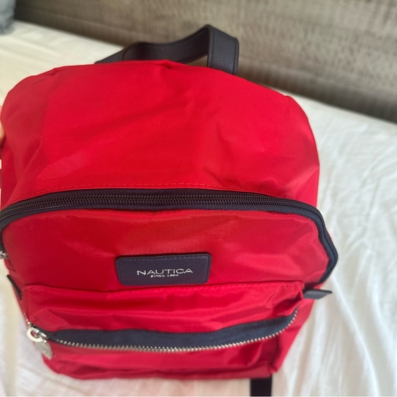 Nautica Bold Red and Black Nylon Mini Backpack - Picture 7 of 9